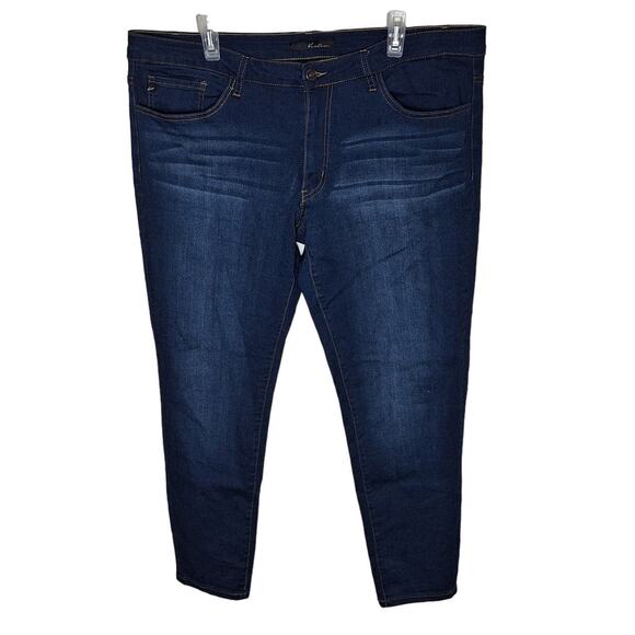 Kancan Women 2xL Dark Wash Stretch "Skinny" Mid Rise Denim Jeans - Picture 1 of 4